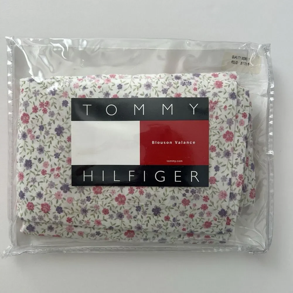Vtg Set Of 2 Tommy Hilfiger Window Blouson Valances Floral Beachcomber 86x15”